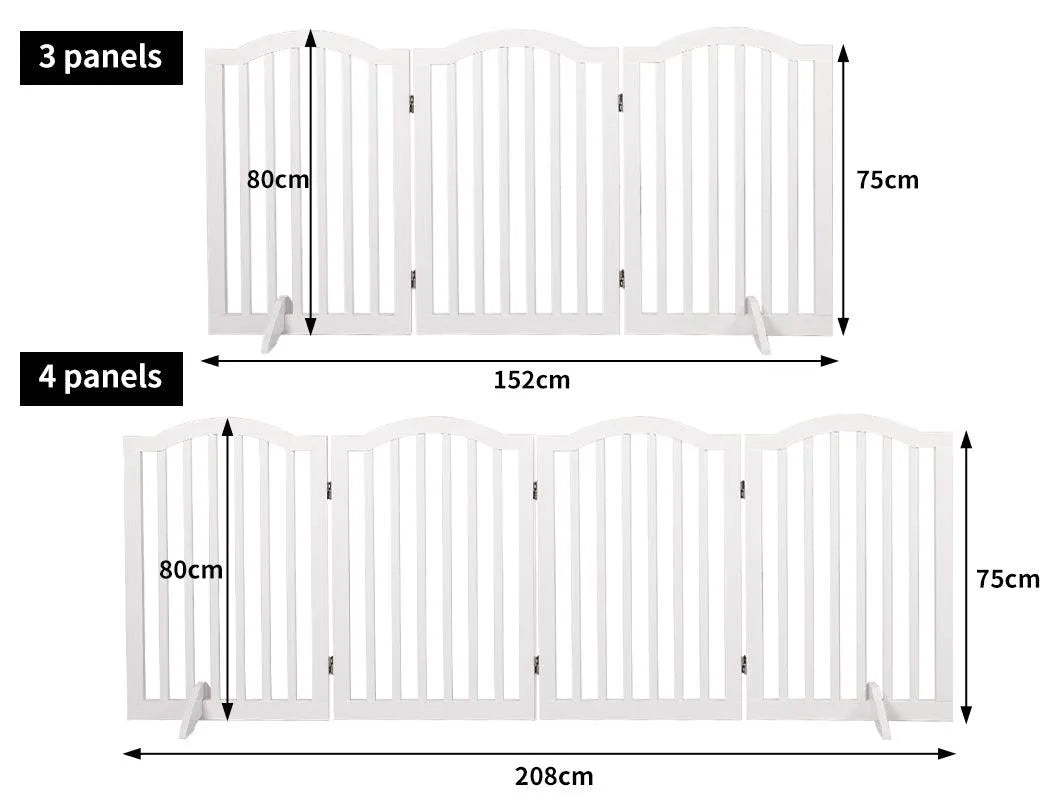 Freestanding Wooden Pet Gate Door 3/4 Panels