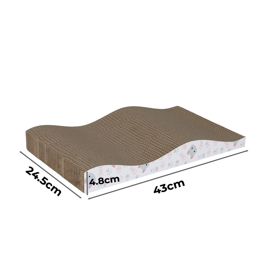 4X Cat Scratcher Board Bed Double-Sided Stackable Scratching Cardboard Toy