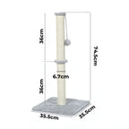 Cat Scratcher Scratching Post Natural Sisal Kitten Stable Ball Toys 74cm
