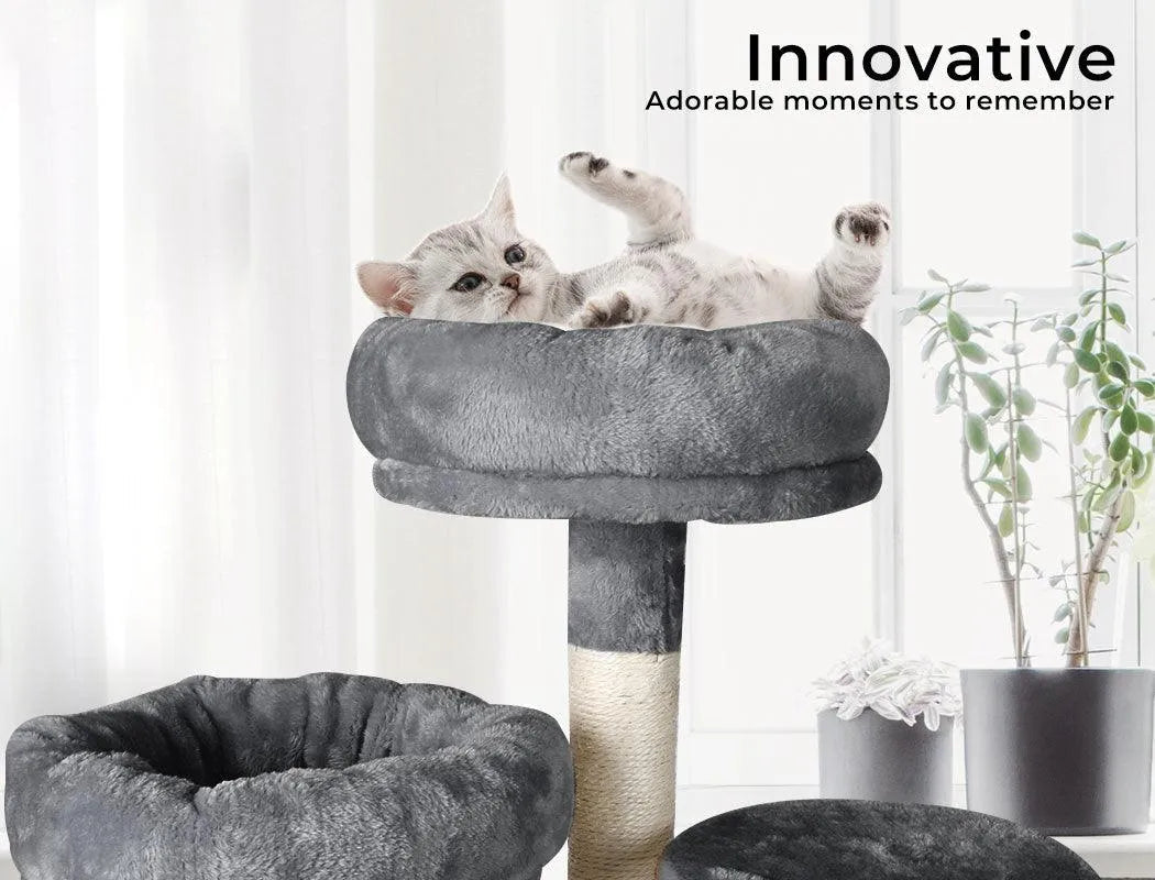 Cat Scratching Post Tower House Grey 141cm