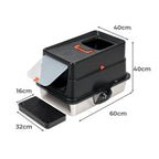 Stainless Steel Cat Litter Box Large Enclosed Removable Kitty Toilet