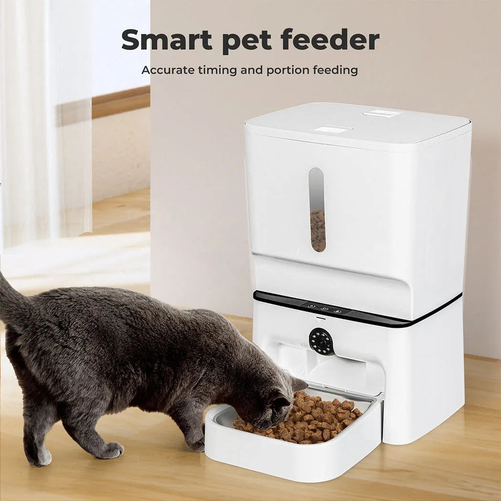 2-in-1 Automatic Pet Cat Dog Feeder Laser Toy WiFi Smart Food Dispenser App