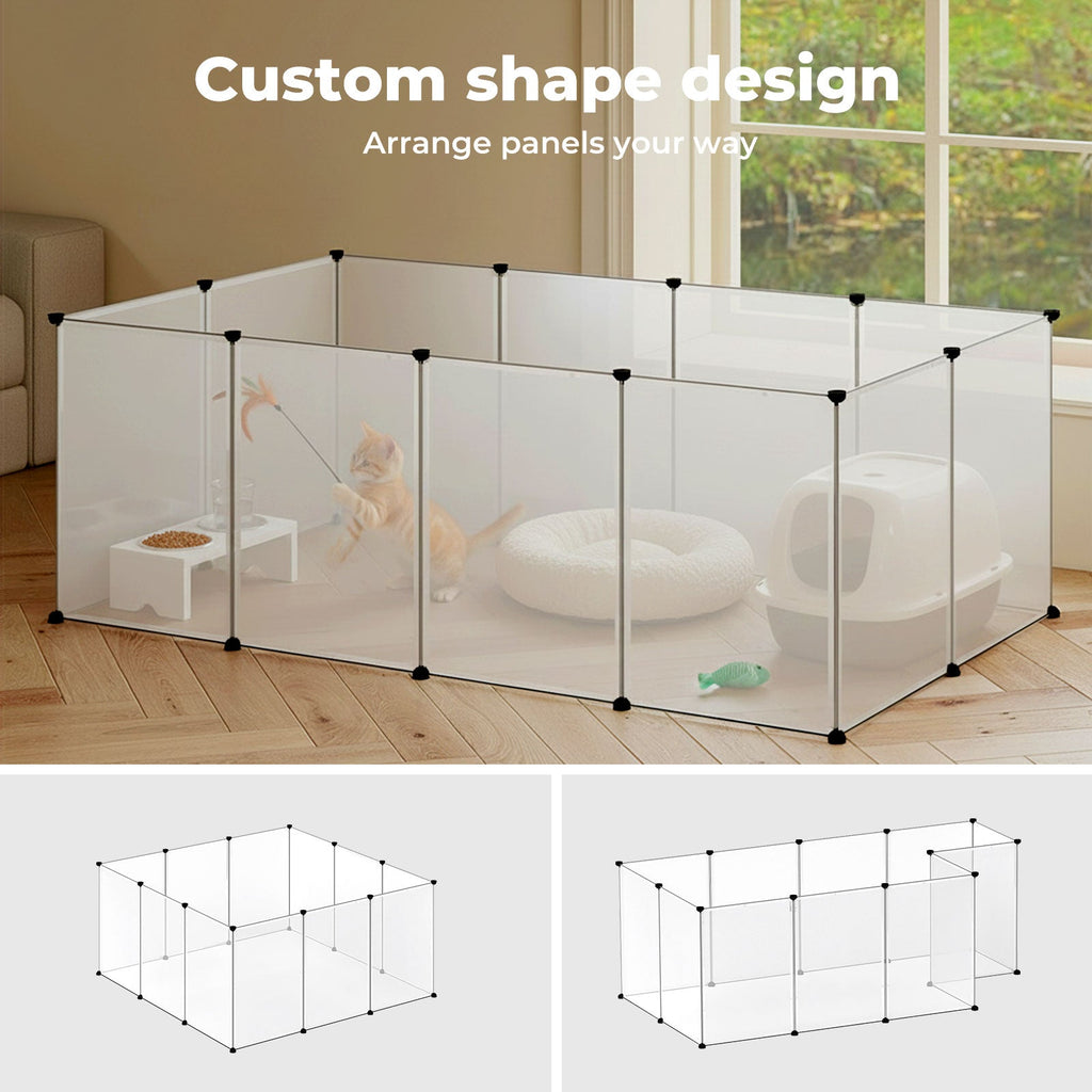 Pet Playpen12 Panels Portable Plastic Small Animal Rabbit Guinea Pig Pen