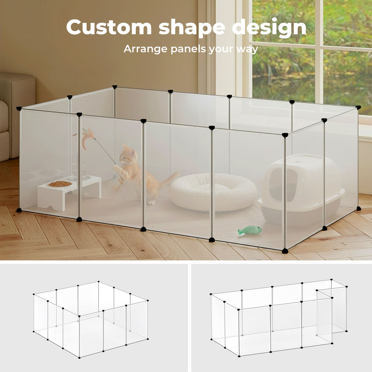 Pet Playpen12 Panels Portable Plastic Small Animal Rabbit Guinea Pig Pen