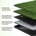 Dog Potty Tray with Grass Mat Washable Puppy Portable Training Toilet