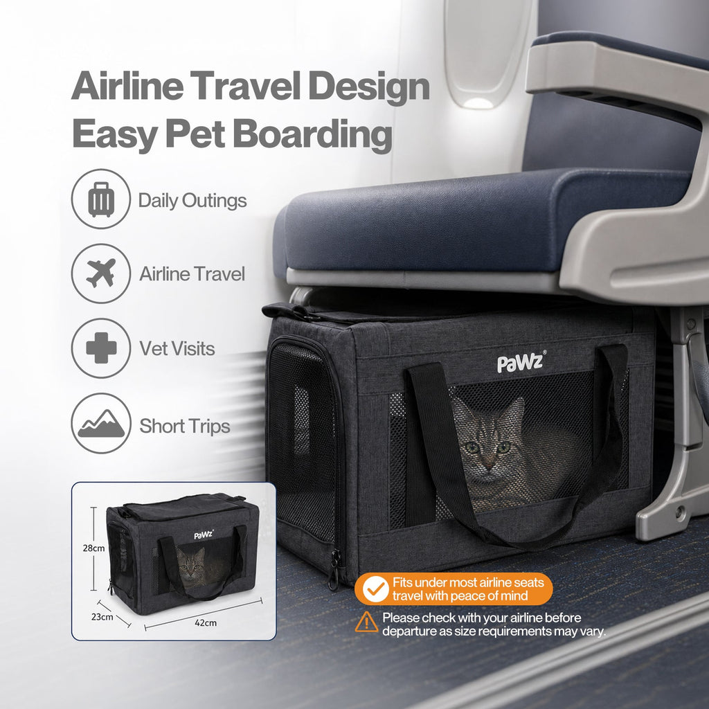 Cat Carrier Airline Approved 5mm Frame Mesh Windows  Oxford