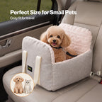 Dog Car Seat  Booster Car Seat With Safety Tether  Linen-Look  Beige