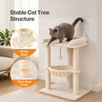 Cat Tree Tower with Hammock Play Ball 6cm Sisal Post Large Perch Beige