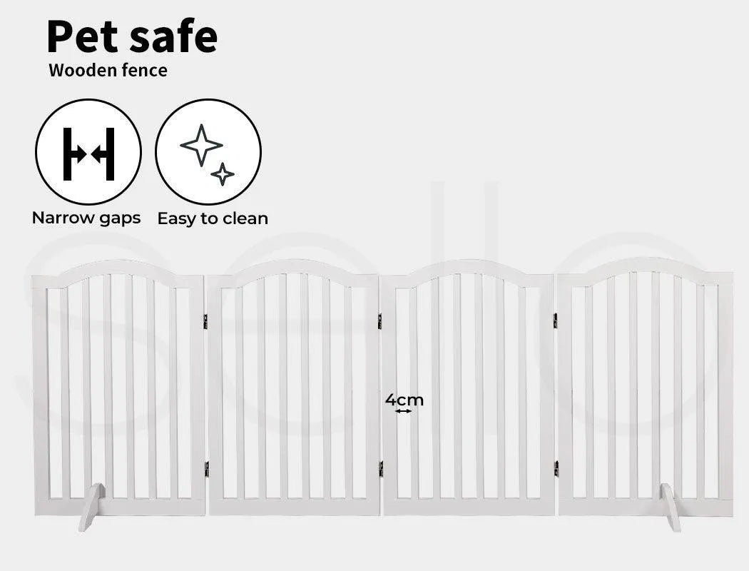 Freestanding Wooden Pet Gate Door 3/4 Panels
