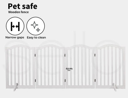 Freestanding Wooden Pet Gate Door 3/4 Panels