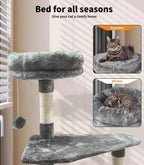 Wooden Cat Tower Scratching Climbing Post 130cm