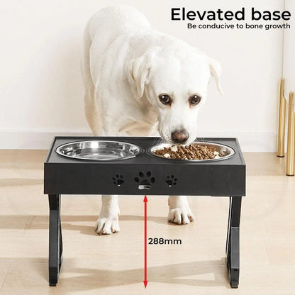 Elevated Pet Feeder Food Water Double Bowl