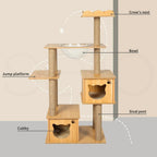 Cat Tree Scratching Post with Cat Face House