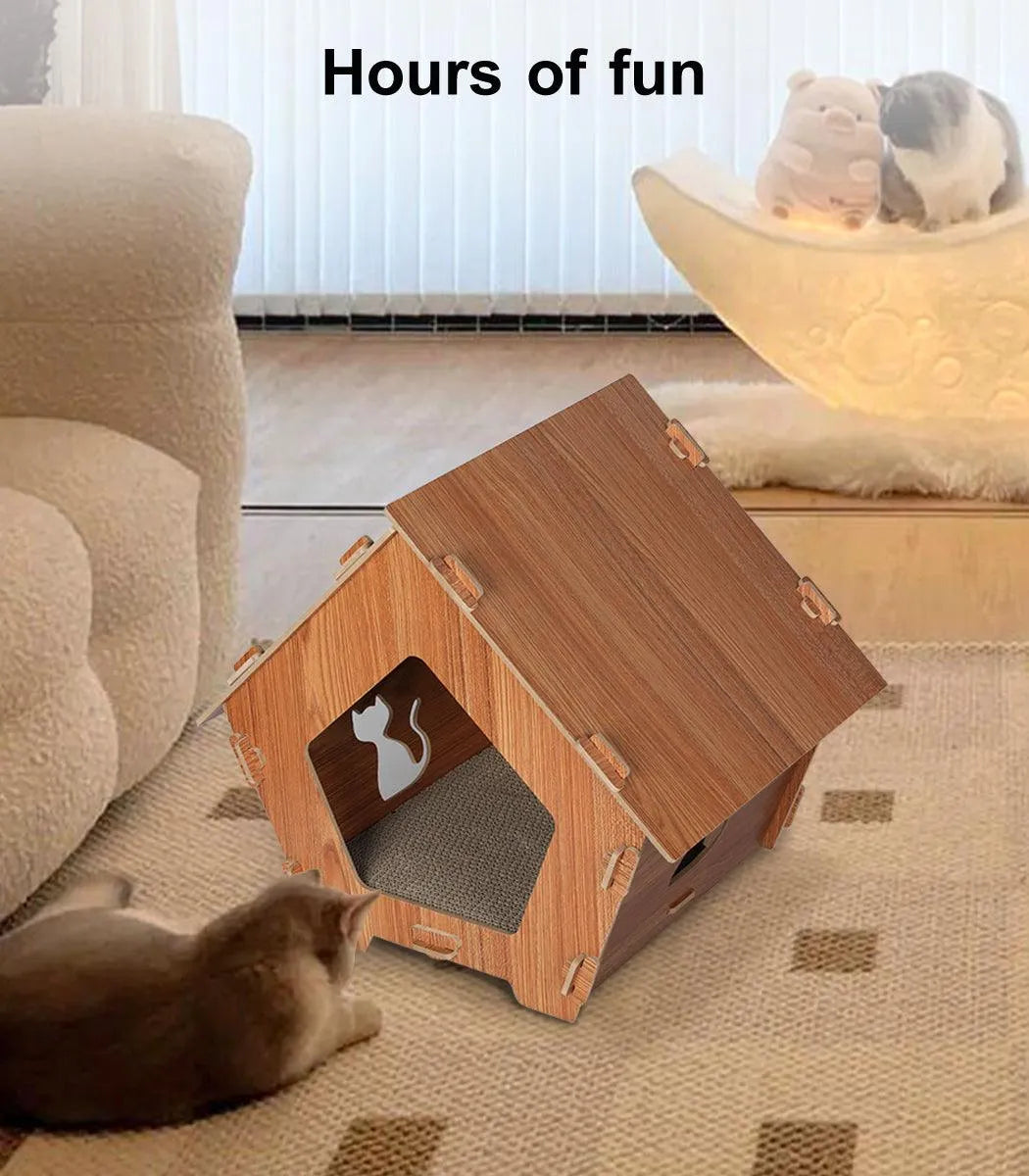 Cat Scratching Board Corrugated Cardboard - House