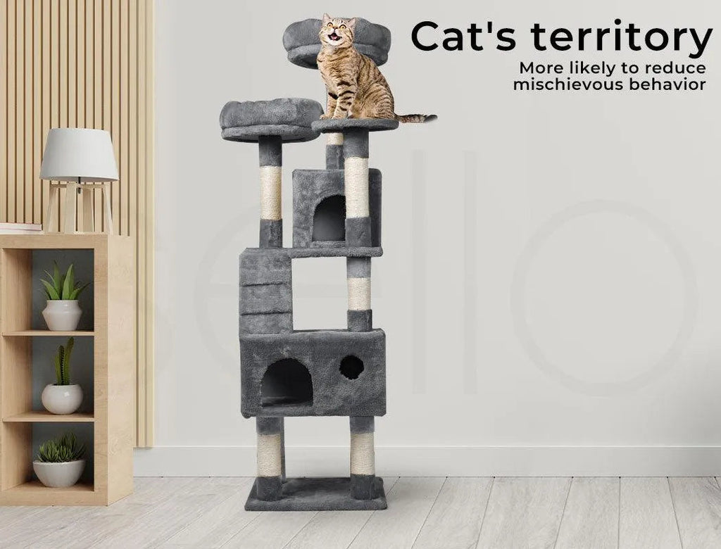 Cat Tree Scratcher Post Multi Level -Grey