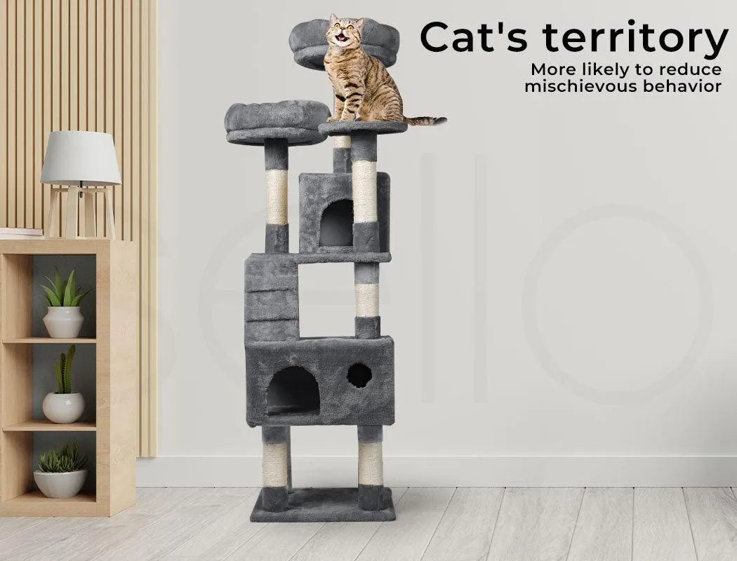 Cat Tree Scratcher Post Multi Level -Grey