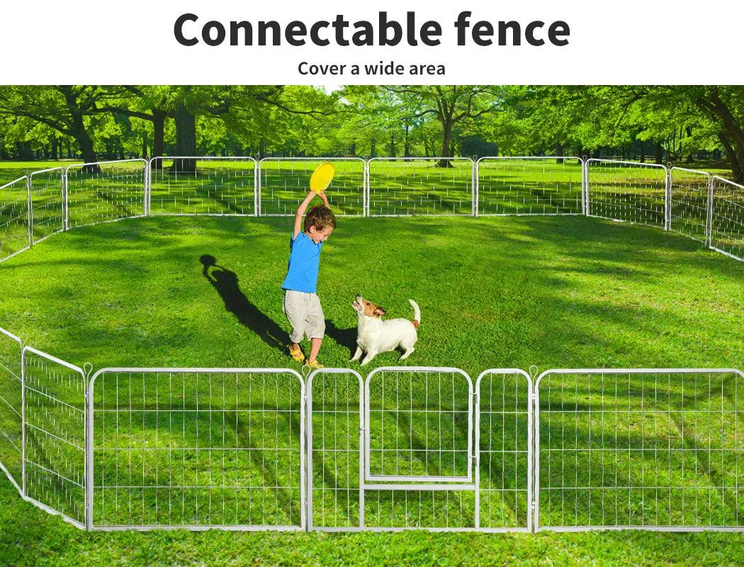 8 Panel Dog Playpen White