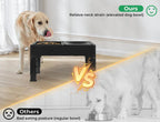 Raised Pet Feeder with No-Spill Slow Feeder Bowl