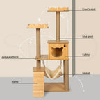 Cat Tree Scratching Post With Hammock