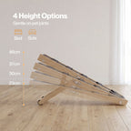 Dog Ramp Adjustable Foldable 4 Heights Non Slip for Small pets Natural