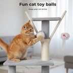 Cat Tree Tower Scratching Post Scratcher 143cm Climbing Tree House Bed Grey
