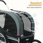 Pet Stroller Bike Trailer Stroller Foldable Pet Trailer 3-IN-1 Outdoor With Sunroof