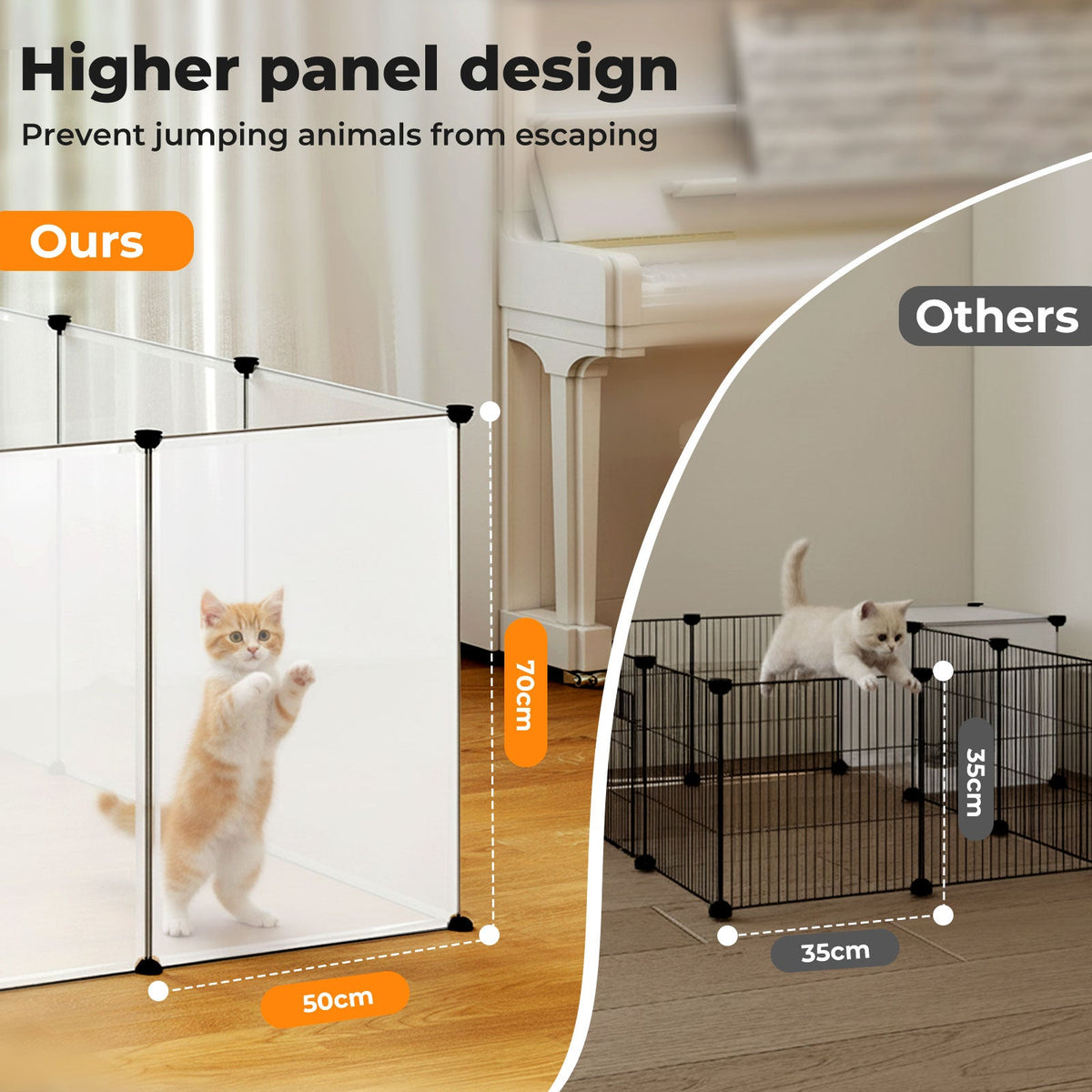 Pet Playpen12 Panels Portable Plastic Small Animal Rabbit Guinea Pig Pen