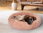 Pet Bed Cat Dog Donut Nest Calming Kennel Cave Deep Sleeping Pink XXL