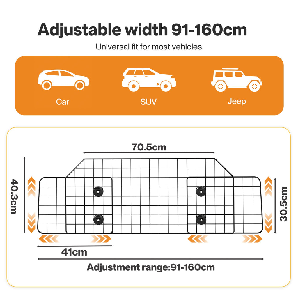 Pet Car Barrier Dog Gate Safety Guard Dividers Adjustable for SUV Vehicles