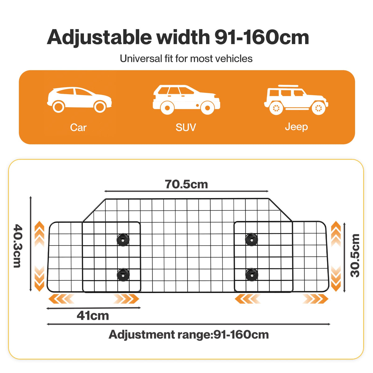Pet Car Barrier Dog Gate Safety Guard Dividers Adjustable for SUV Vehicles