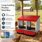Chicken Nesting Boxes 2 Hole for Rolling Egg Collection Inside Outside