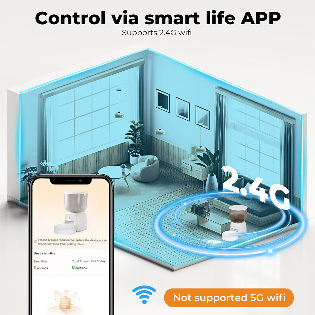 Automatic Pet Feeder Dog Cat Feeder Camera Wifi Auto Smart Food Dispenser