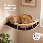 Pawz Cat Wall Shelves Corner Cat Tree with Guard Rail 15mm Pine Wood