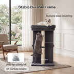 Cat Tree Cat Tower Top Perch Sisal Post E1 Particle Board Dark Grey
