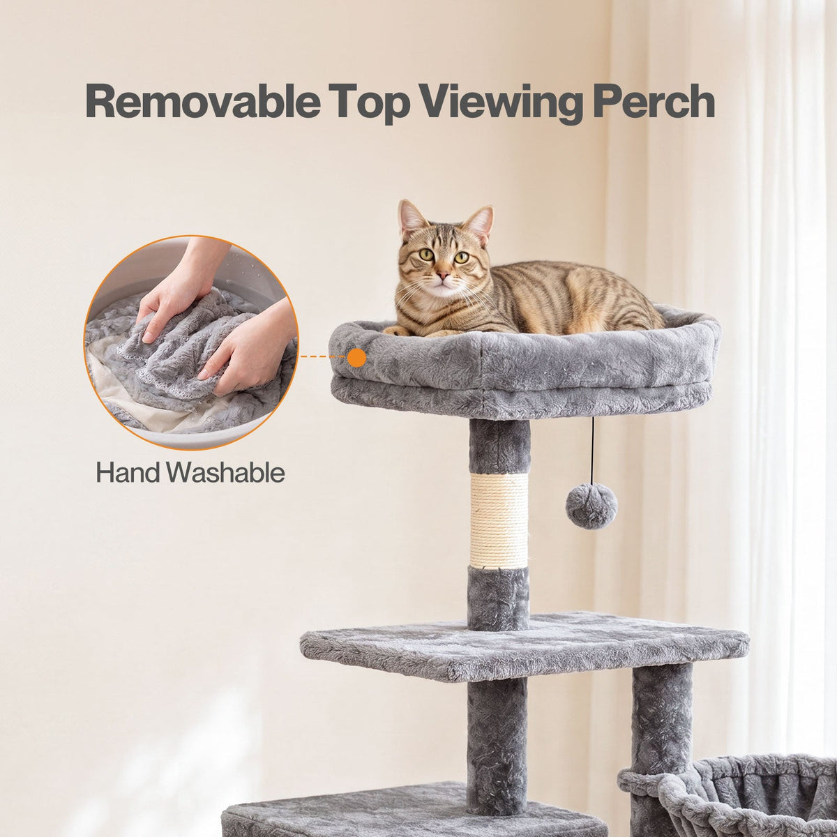 Cat Tree Cat Tower Multi-Level Cat Bed Cat Scratching Post 125cm