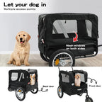 Pet Stroller Bike Trailer Stroller Foldable Pet Trailer 2-IN-1 Outdoor With Sunroof