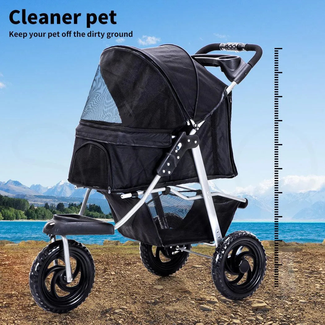 Pet Dog Stroller Pram - Black