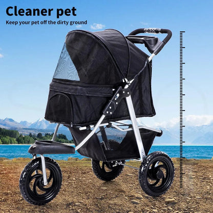 Pet Dog Stroller Pram - Black