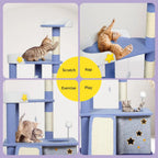 Cat Tree Post Scratching Multi-Level - Blue