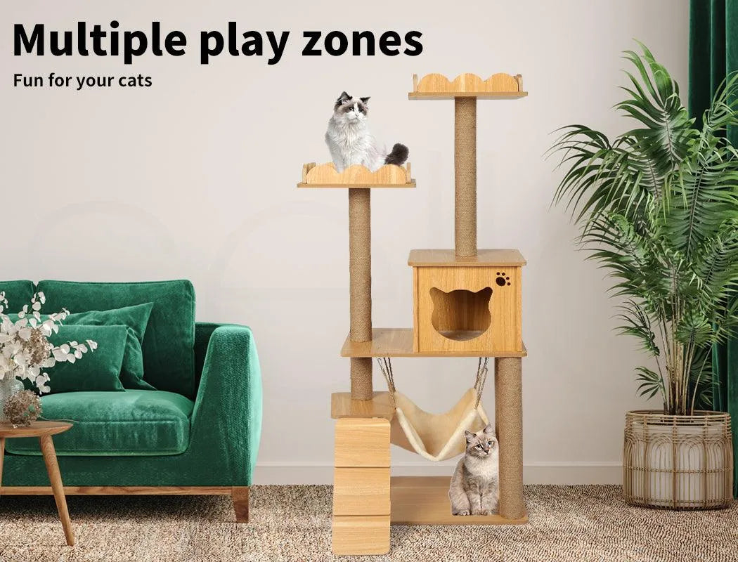 Cat Tree Scratching Post With Hammock