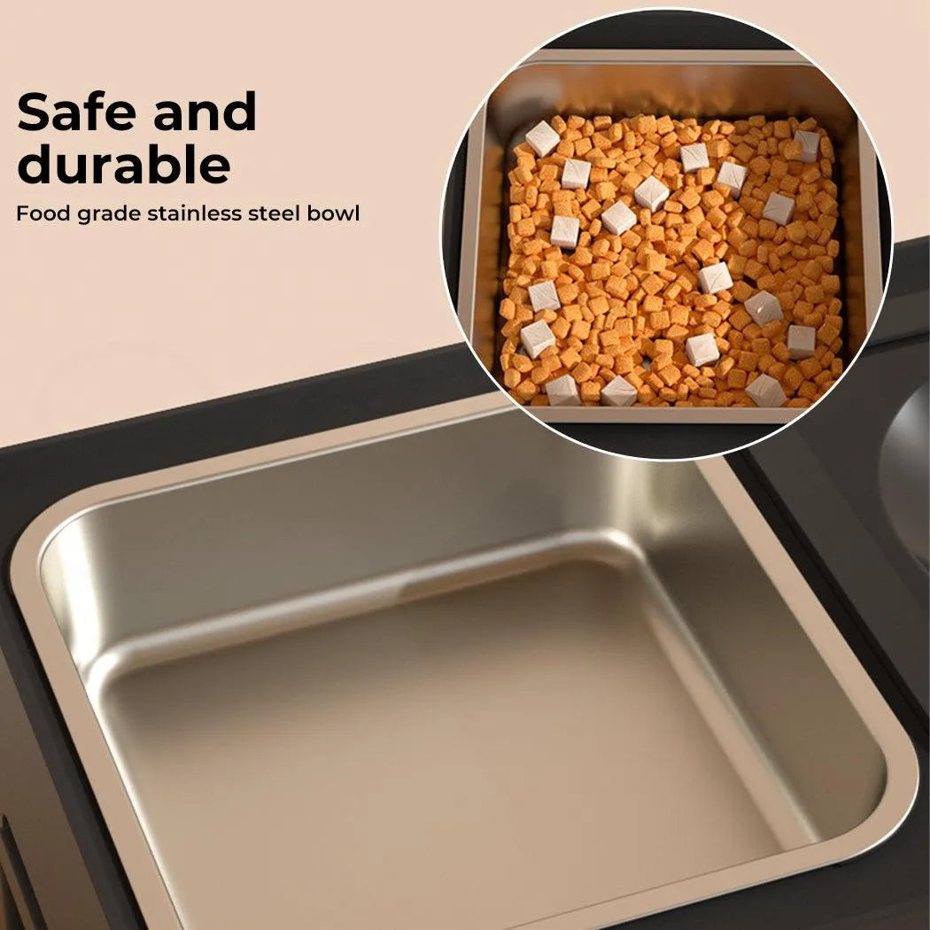 Elevated Pet Feeder with Steel Non-Slip Bowl