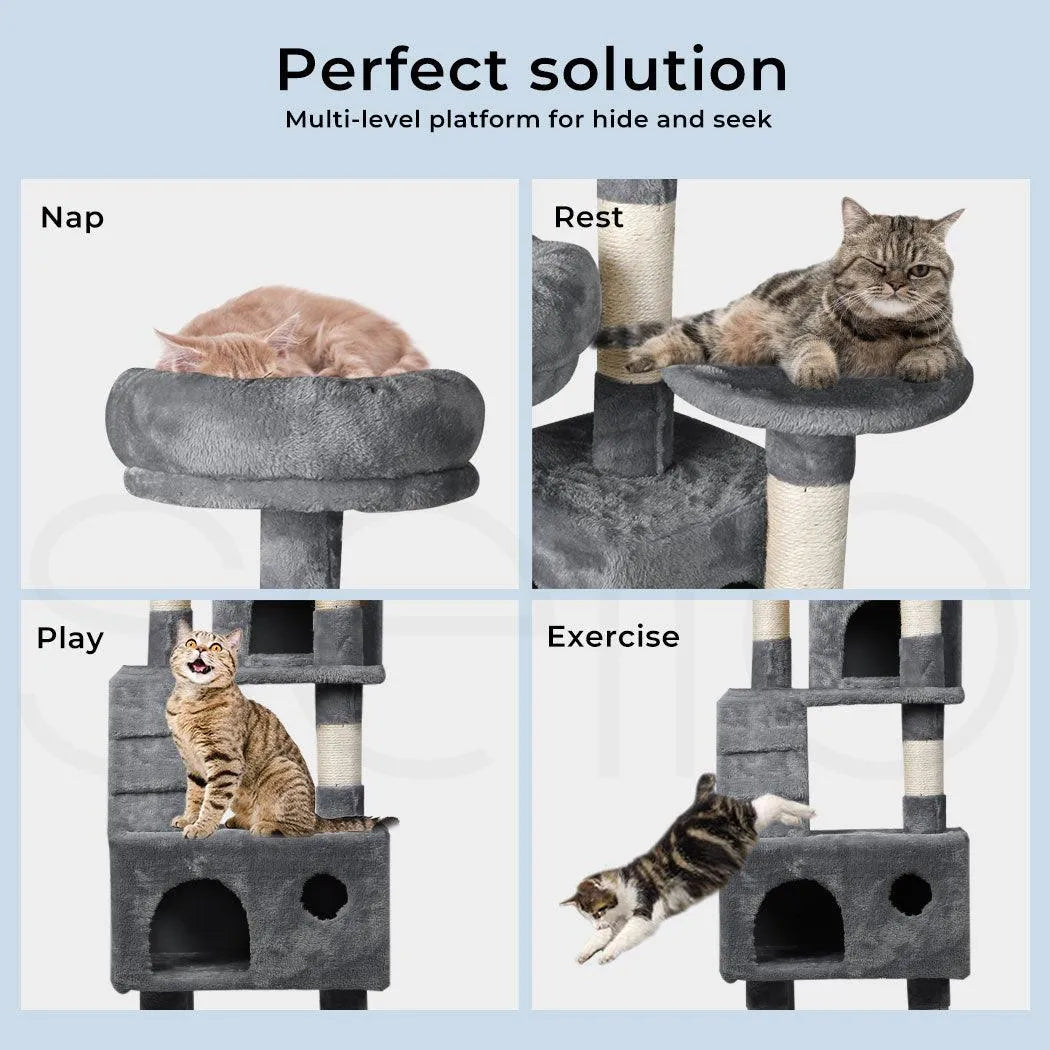 Cat Tree Scratcher Post Multi Level -Grey