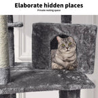 Wooden Cat Tower Scratching Climbing Post 130cm