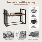 Adjustable Height Pet Feeder Elevated Dual Raised Bowl
