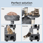 Cat Scratching Post Tower House Grey 141cm