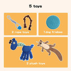 Pet Rope Plush Toy Teething 5pcs Value Pack