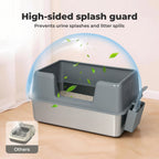 Stainless Steel Cat Litter Box Large Semi-Enclosed Easy Cleaning Pet Toilet