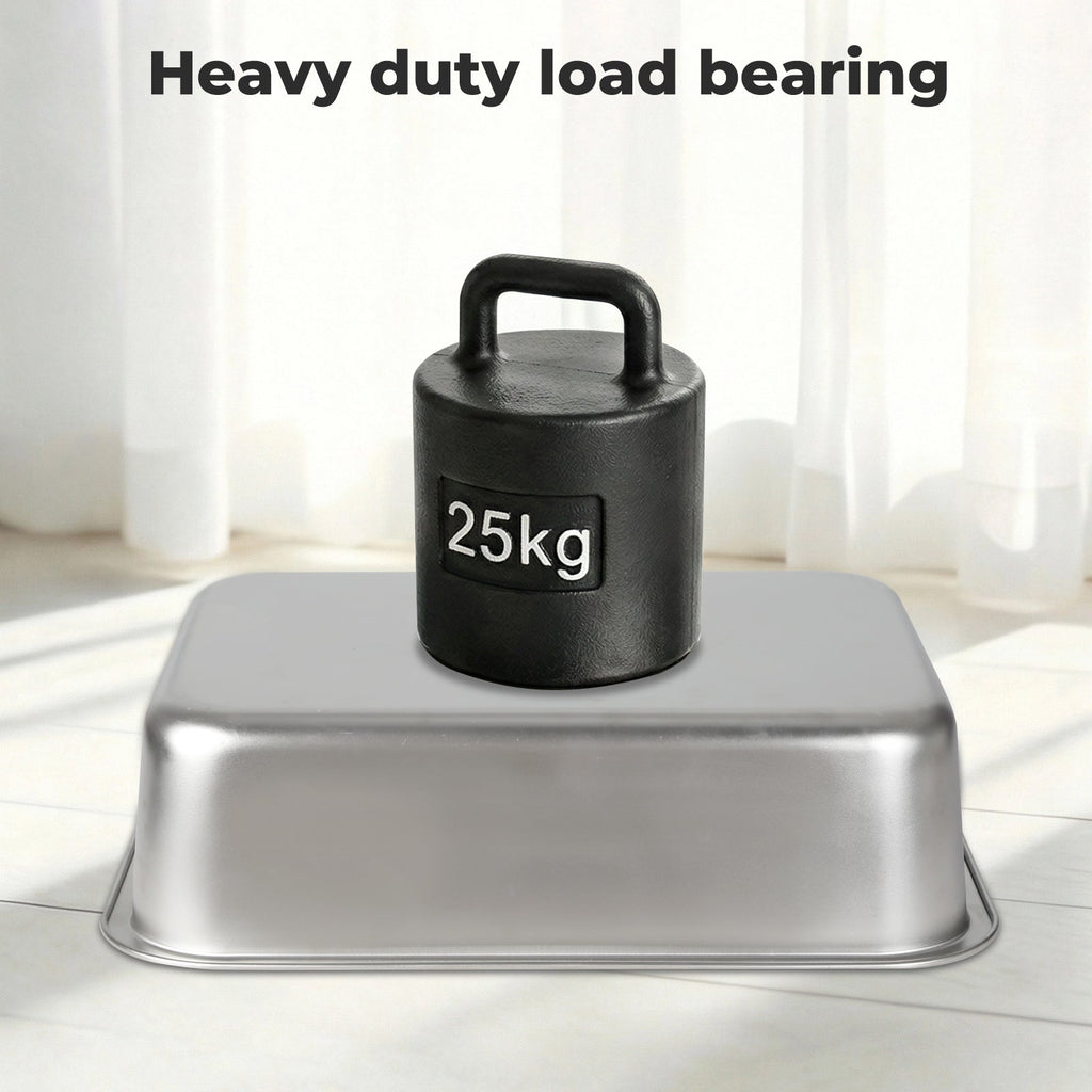 Stainless Steel Cats Litter Box 10cm Height Small Animals Easy Entry Clean