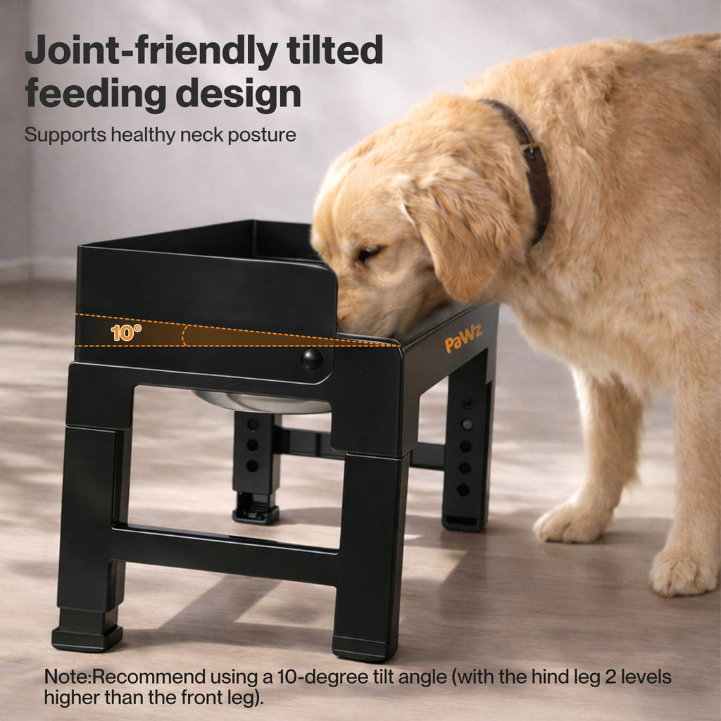 Elevated Dog Bowls Pet Feeder 6 Height Adjustable Raised Food Water Large