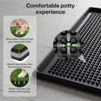 Dog Potty Tray with Grass Mat Washable Puppy Portable Training Toilet